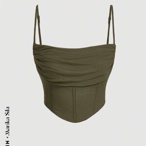 SHEIN Olive Green Corset Crop Top